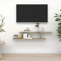vidaXL Väggmonterad tv-hylla sonoma-ek 125x18x23 cm konstruerat trä