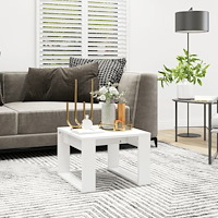 vidaXL Sidobord vit 50x50x35 cm konstruerat trä