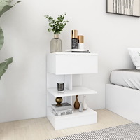 vidaXL Sängbord vit 40x35x65 cm konstruerat trä