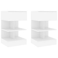 vidaXL Sängbord 2 st vit 40x35x65 cm konstruerat trä