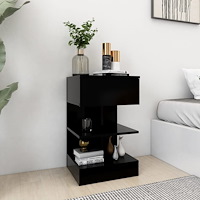 vidaXL Sängbord svart 40x35x65 cm konstruerat trä