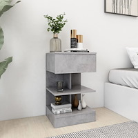 vidaXL Sängbord betonggrå 40x35x65 cm konstruerat trä