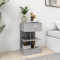 vidaXL Sängbord betonggrå 40x35x65 cm konstruerat trä
