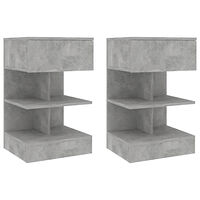 vidaXL Sängbord 2 st betonggrå 40x35x65 cm
