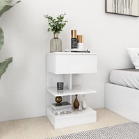 vidaXL Sängbord vit högglans 40x35x65 cm konstruerat trä