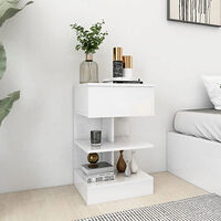 vidaXL Sängbord vit högglans 40x35x65 cm konstruerat trä