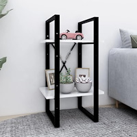 vidaXL Bokhylla 2 hyllplan vit 40x30x70 cm konstruerat trä