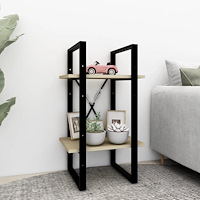 vidaXL Bokhylla 2 hyllor sonoma-ek 40x30x70 cm konstruerat trä