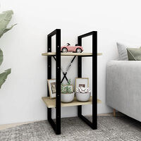 vidaXL Bokhylla 2 hyllor sonoma-ek 40x30x70 cm konstruerat trä