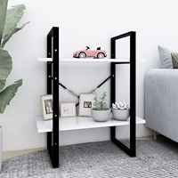 vidaXL Bokhylla 2 hyllplan vit 60x30x70 cm konstruerat trä