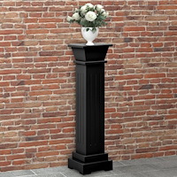 vidaXL Klassisk blompelare svart 17x17x66 cm MDF