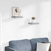 vidaXL Svävande vägghyllor 2 st betonggrå 23x23,5x3,8 cm MDF