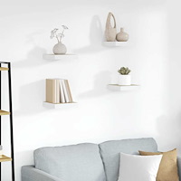 vidaXL Svävande vägghyllor 4 st ek och vit 23x23,5x3,8 cm MDF