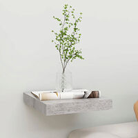 vidaXL Svävande vägghylla betonggrå 23x23,5x3,8 cm MDF