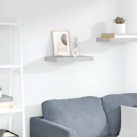 vidaXL Svävande vägghylla betonggrå 40x23x3,8 cm MDF