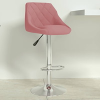 vidaXL Barstol rosa sammet