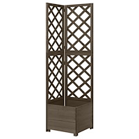 vidaXL Hörnspaljé med odlingslåda grå 40x40x150 cm massivt granträ