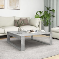 vidaXL Soffbord betonggrå 100x100x35 cm konstruerat trä
