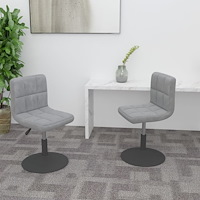 vidaXL Snurrbara matstolar 2 st ljusgrå sammet