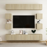 vidaXL TV-skåp 8 delar sonoma-ek konstruerat trä
