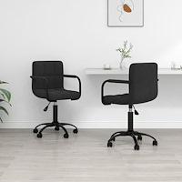 vidaXL Snurrbara matstolar 2 st svart sammet