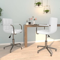 vidaXL Snurrbara matstolar 2 st vit konstläder