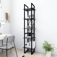 vidaXL Bokhylla 5 hyllplan grå 40x30x175 cm konstruerat trä