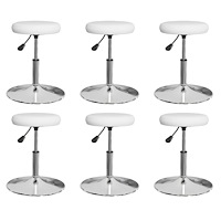 vidaXL Matstolar 6 st vit konstläder