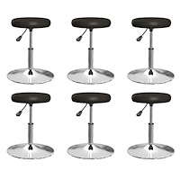 vidaXL Matstolar 6 st svart konstläder