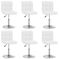 vidaXL Matstolar 6 st vit konstläder
