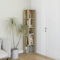 vidaXL Hörnhylla sonoma-ek 33x33x164,5 cm konstruerat trä