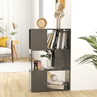 vidaXL Bokhylla/Rumsavdelare grå högglans 60x24x94 cm konstruerat trä