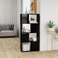 vidaXL Bokhylla Rumsavdelare svart högglans 60x24x124,5 cm