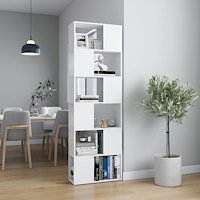 vidaXL Bokhylla/Rumsavdelare vit 60x24x186 cm