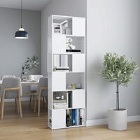 vidaXL Bokhylla/Rumsavdelare vit 60x24x186 cm