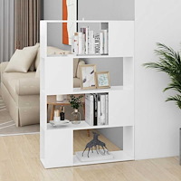 vidaXL Bokhylla/Rumsavdelare vit 80x24x124,5 cm konstruerat trä