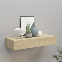 vidaXL Väggmonterad låda ek 60x23,5x10 cm MDF