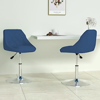 vidaXL Snurrbara matstolar 2 st blå sammet