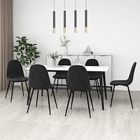 vidaXL Matstolar 6 st svart sammet