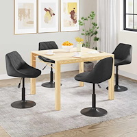 vidaXL Snurrbara matstolar 4 st svart sammet