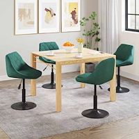 vidaXL Snurrbara matstolar 4 st mörkgrön sammet