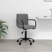 vidaXL Snurrbar kontorsstol mörkgrå sammet