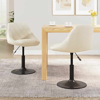 vidaXL Snurrbara matstolar 2 st gräddvit sammet