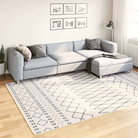 vidaXL Matta tvättbar 190x300 cm svart och vit