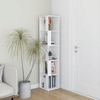vidaXL Hörnhylla vit 33x33x164,5 cm konstruerat trä
