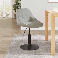 vidaXL Matstol ljusgrå sammet