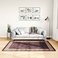 vidaXL Matta tvättbar 120x180 cm svart och guld