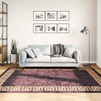 vidaXL Matta tvättbar 160x230 cm svart och guld