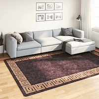 vidaXL Matta tvättbar 190x300 cm svart och guld