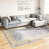 vidaXL Matta tvättbar 190x300 cm grå